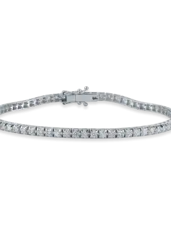 Bratara tennis din aur alb cu diamante de 1.85ct