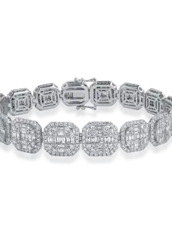 Bratara tennis din aur alb cu diamante de 10.94ct