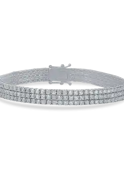 Bratara tennis din aur alb cu diamante de 7.4ct