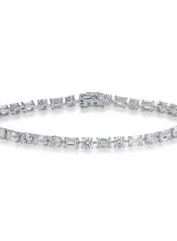 Bratara tennis din aur alb cu diamante de 8.58ct