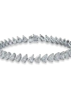 Bratara tennis din aur alb cu diamante de 9.57ct