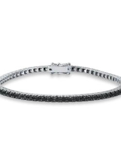 Bratara tennis din aur alb cu diamante negre de 2.4ct