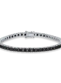Bratara tennis din aur alb cu diamante negre de 4.8ct