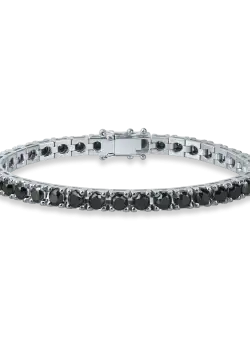 Bratara tennis din aur alb cu diamante negre de 9.8ct