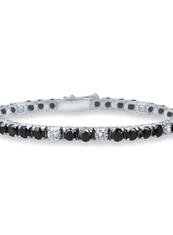 Bratara tennis din aur alb cu diamante negre si incolore de 11.3ct