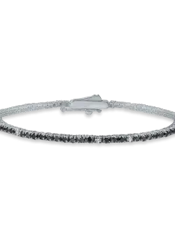 Bratara tennis din aur alb cu diamante negre si incolore de 2.1ct