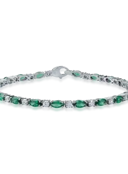 Bratara tennis din aur alb cu zirconii