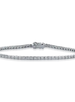 Bratara tennis din aur alb de 14K cu diamante de 0.54ct
