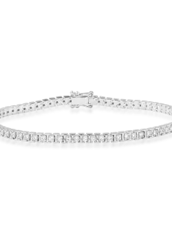 Bratara tennis din aur alb de 18K cu diamante de 1.05ct