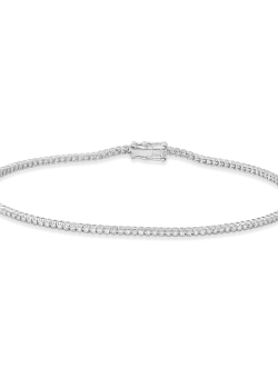 Bratara tennis din aur alb de 18K cu diamante de 1.34ct