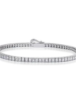Bratara tennis din aur alb de 18K cu diamante de 5ct