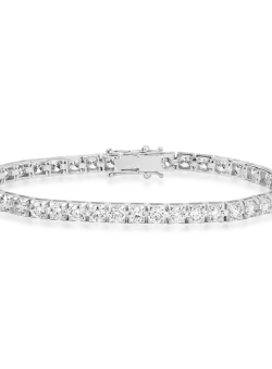 Bratara tennis din aur alb de 18K cu diamante de 6.85ct
