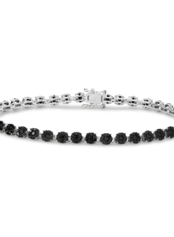 Bratara tennis din aur alb de 18K cu diamante negre de 3.204ct