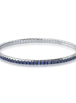 Bratara tennis din aur alb de 18K cu safire de 2.39ct