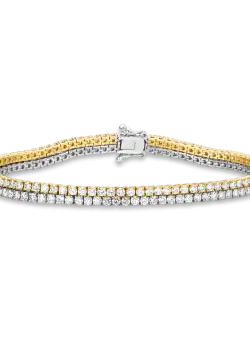 Bratara tennis din aur alb-galben de 18K cu diamante de 4.72ct