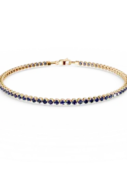 Bratara tennis din aur galben cu zirconii albastre