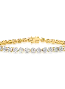 Bratara tennis din aur galben de 18K cu diamante de 3ct