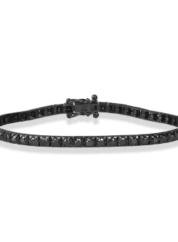 Bratara tennis din aur negru cu diamante negre de 2.02ct