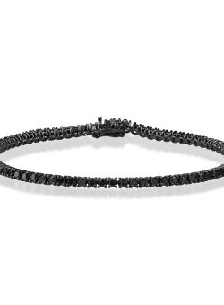 Bratara tennis din aur negru cu diamante negre de 3ct
