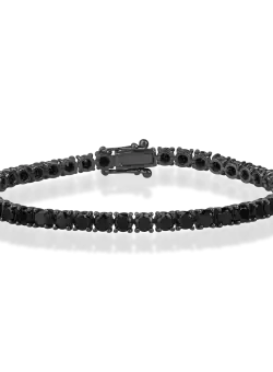 Bratara tennis din aur negru cu diamante negre de 7ct