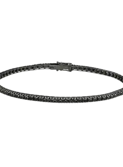 Bratara tennis din aur negru de 18K cu diamante negre de 1.45ct