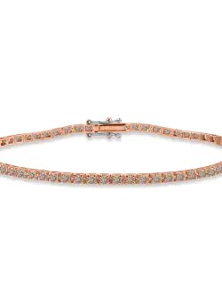 Bratara tennis din aur roz cu diamante maro de 1.8ct