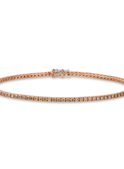 Bratara tennis din aur roz cu diamante maro de 2ct pentru barbati