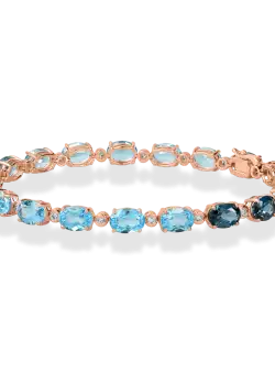 Bratara tennis din aur roz cu topaze de 16.7ct