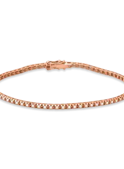 Bratara tennis din aur roz de 18K cu diamante de 0.55ct