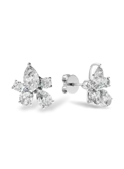 Cercei Bouquet din aur alb cu diamante de 1.25ct create in laborator