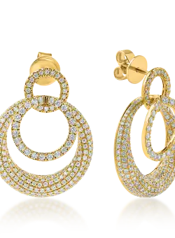 Cercei cercuri din aur galben cu diamante de 2.8ct