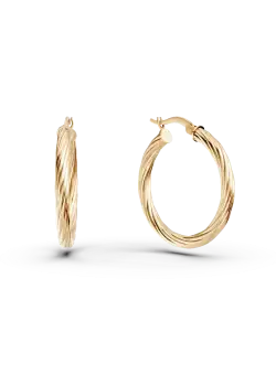 Cercei creole cu striatii din aur galben