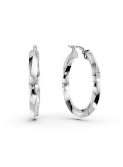 Cercei creole din aur alb