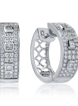 Cercei creole din aur alb cu diamante de 1ct