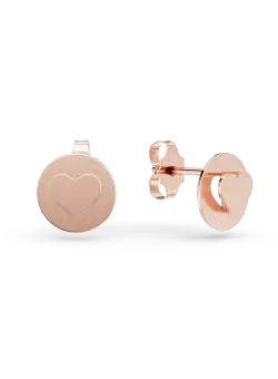 Cercei cu inimioare din aur roz