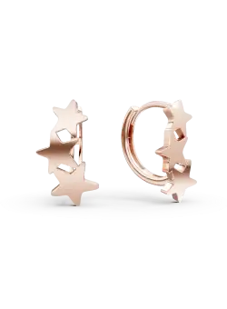 Cercei cu stelute din aur roz