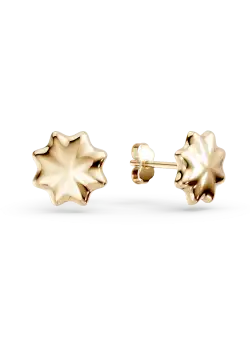 Cercei cu trifoi din aur galben de 14K