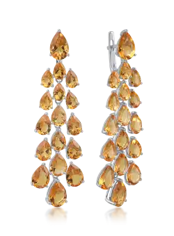 Cercei din aur alb cu citrine de 24.04ct