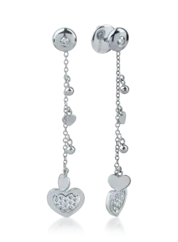 Cercei din aur alb cu diamante de 0.22ct