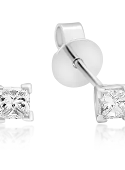 Cercei din aur alb cu diamante de 0.31ct