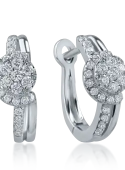 Cercei din aur alb cu diamante de 0.3ct