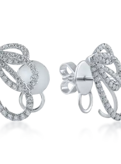 Cercei din aur alb cu diamante de 0.48ct