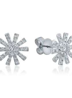 Cercei din aur alb cu diamante de 0.4ct