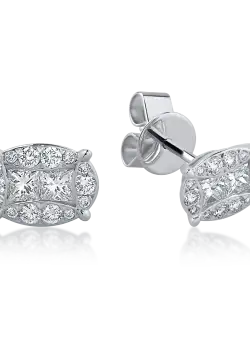 Cercei din aur alb cu diamante de 0.56ct