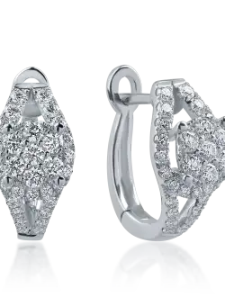 Cercei din aur alb cu diamante de 0.5ct