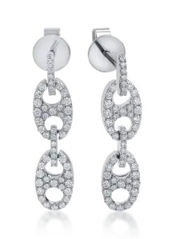 Cercei din aur alb cu diamante de 0.5ct