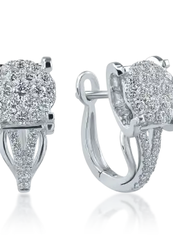 Cercei din aur alb cu diamante de 0.67ct