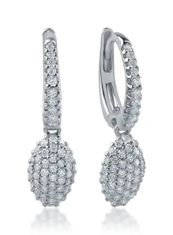 Cercei din aur alb cu diamante de 0.68ct