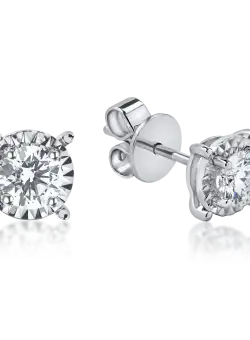 Cercei din aur alb cu diamante de 0.6ct