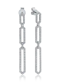 Cercei din aur alb cu diamante de 0.82ct